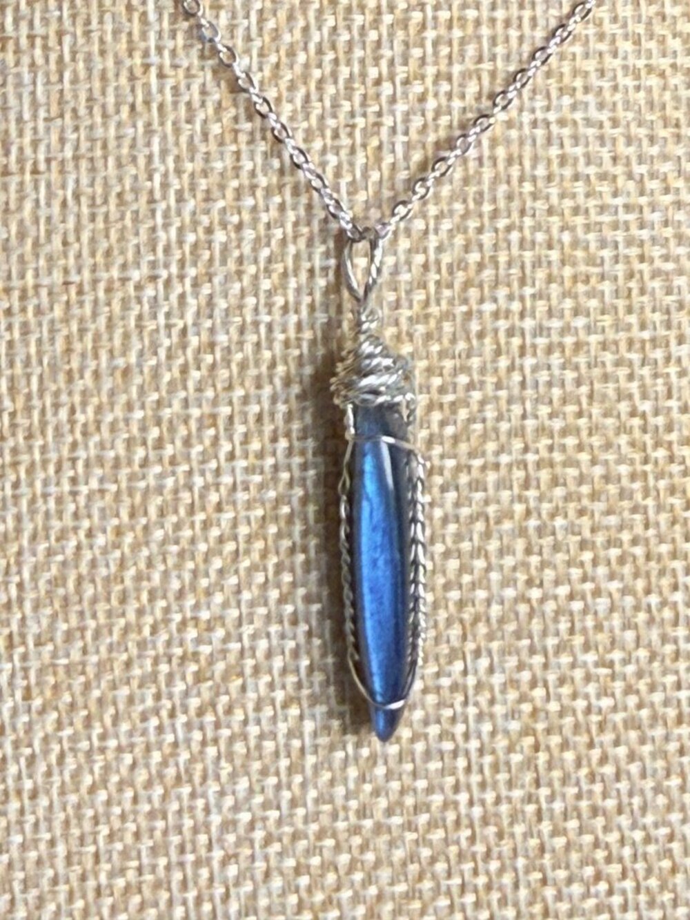 Midnight Blade Labradorite Necklace | Handmade Wire Wrapped Pendant